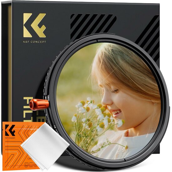 K&F Variabel Grijsfilter ND2-ND32 met CPL (82mm)