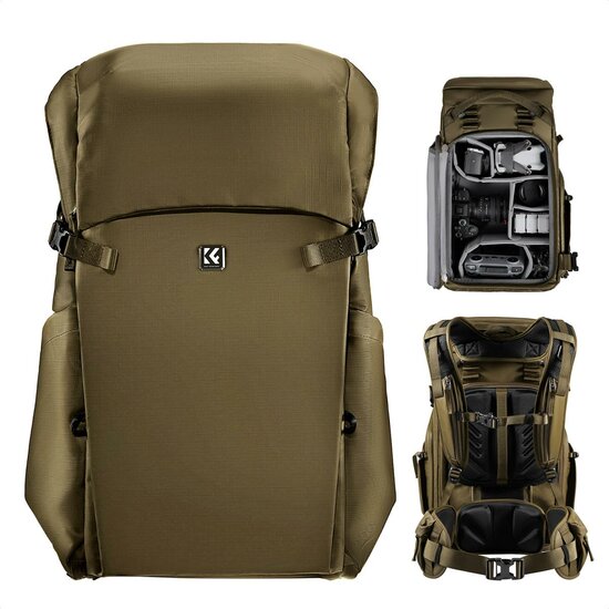 K&F Camera Backpack 30L olijfgroen